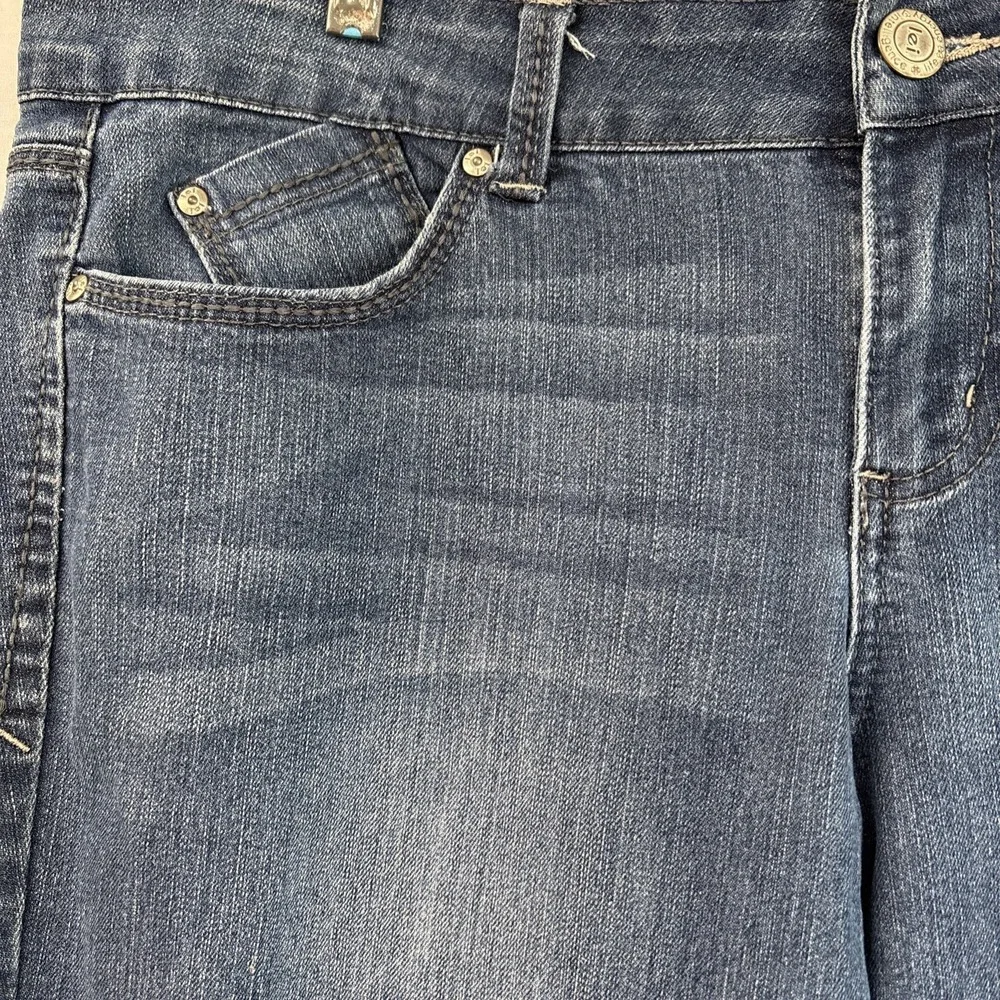 LEI Ashley Skinny Jeans Womens 17 Reg Blue Embroidered Pocket Low Rise Denim